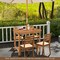 Costway Patio Outdoor Fir Wood Dining Table 1.5'' Umbrella Hole Backyard Garden Natural